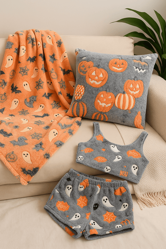 Glow-in-the-Dark Halloween Loungewear: 2025’s Coziest Trend (PJs, Pillows & Blankets) - SherpaStyles