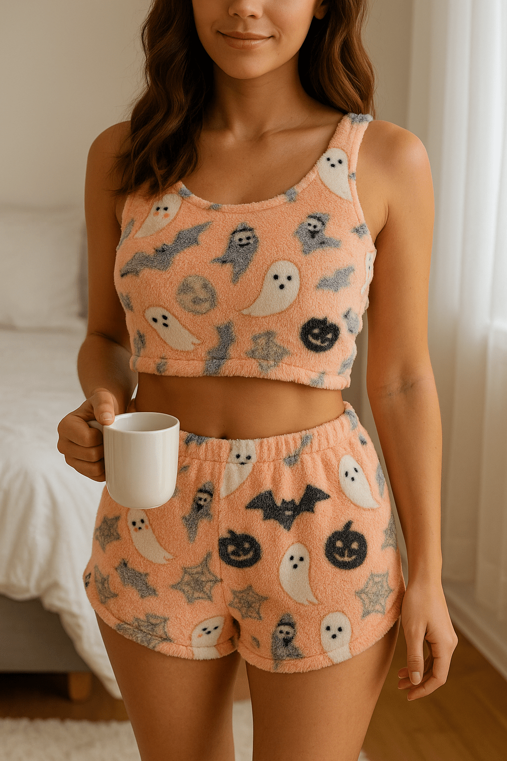 Glow in the Dark Halloween Pajama Set - Pink - XS -