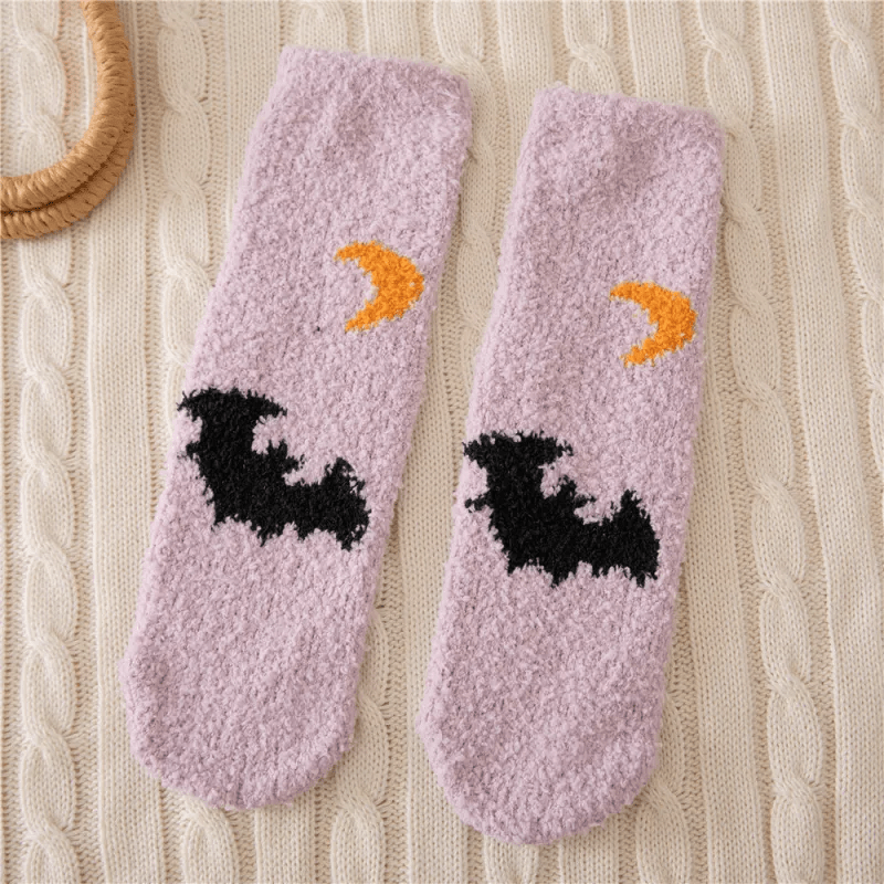 Halloween Fuzzy Socks - Pink - 