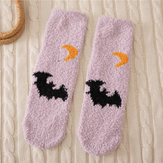 Halloween Fuzzy Socks - Pink - 
