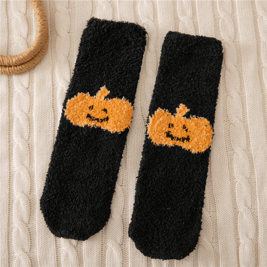 Halloween Fuzzy Socks - Black - 